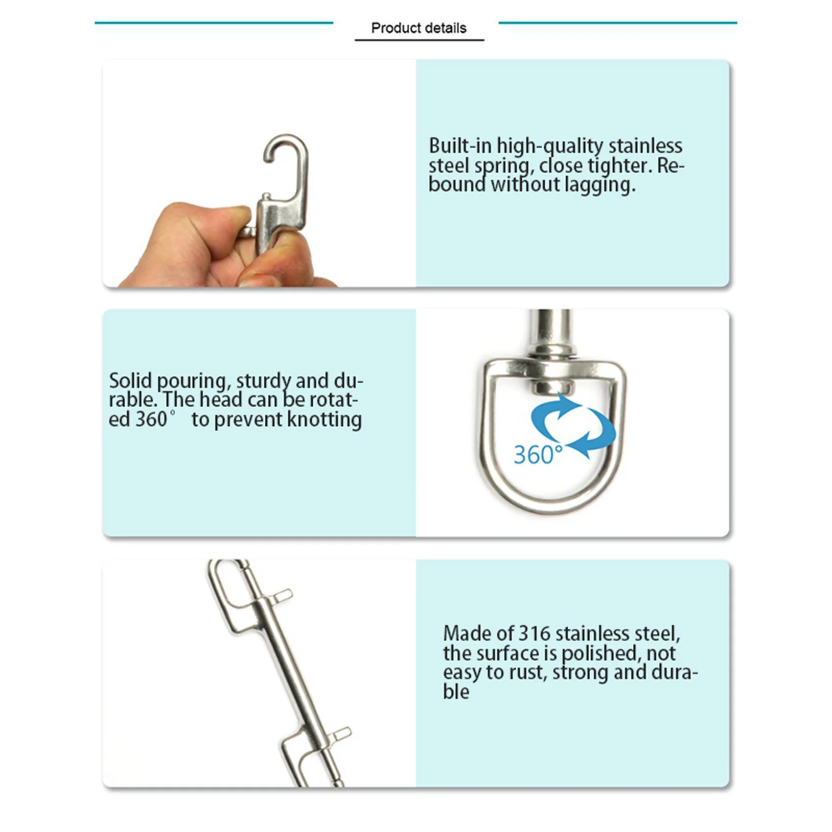 L71A 2 قطعة 110 مللي متر الفولاذ المقاوم للصدأ الغوص الترباس المفاجئة هوك الغوص واحدة نهاية هوك BCD اكسسوارات معدات غطس