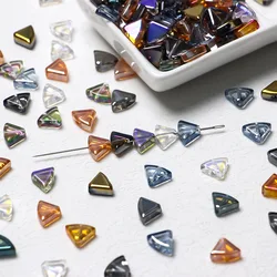 20Pcs Crystal Glass Beads 8x10mm Fan-shape Shape DIY Loose Beads for Bracelet Necklace Earring Jewelry Making Crafts Accessories