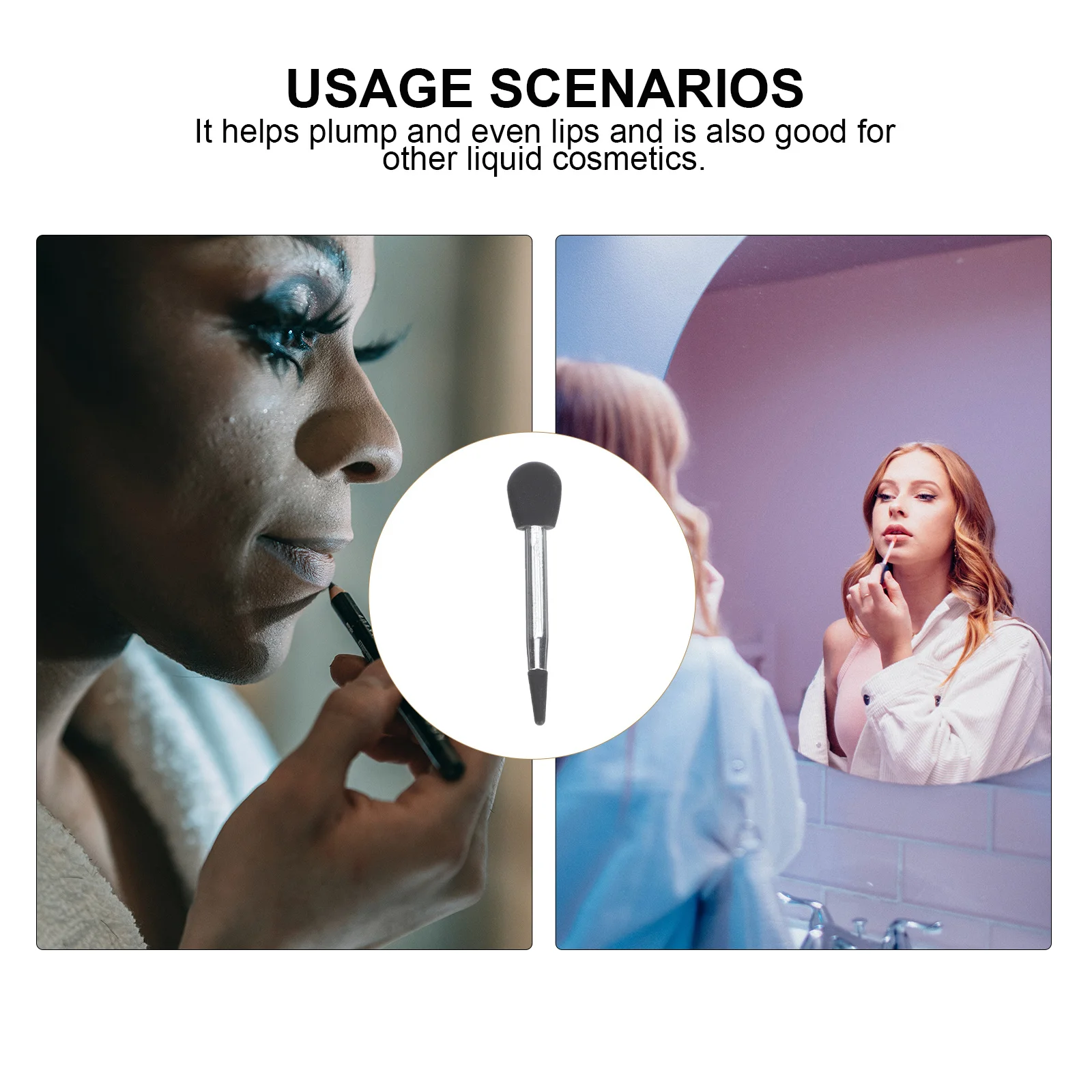 

20Pcs Silicone Eyeshadow Applicator Microphone Shape Makeup Tool Soft Lipstick Brush Brush Set for Professional and