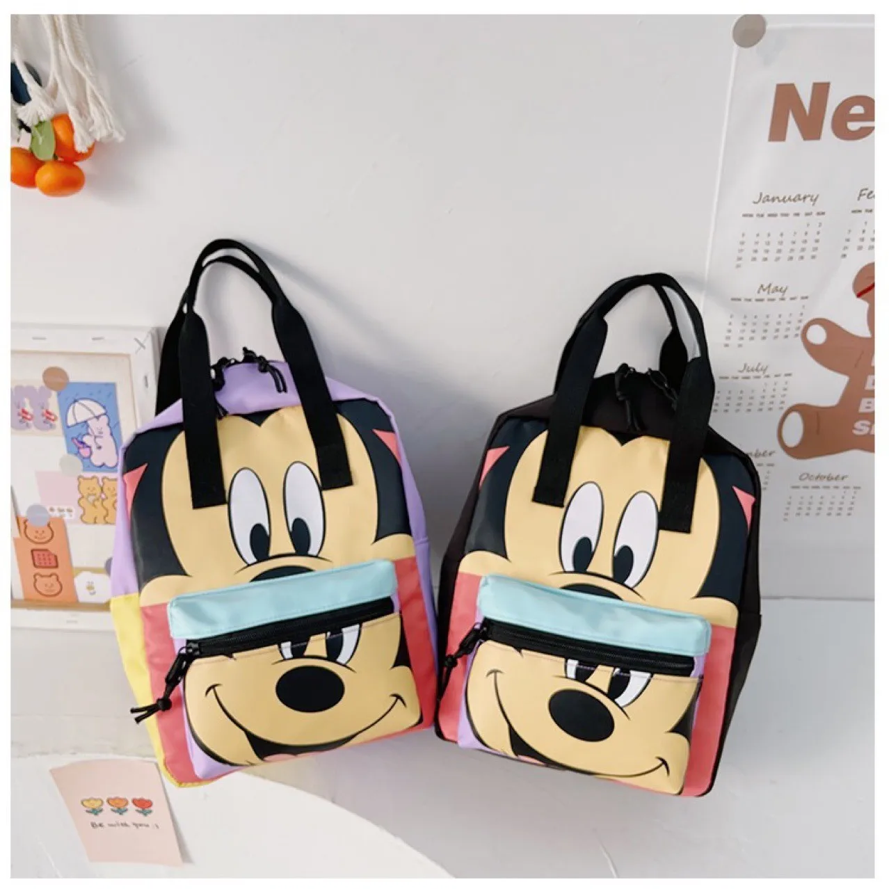 

New Disney Mickey Anime Kids Backpack High Quality Large Capacity Kindergarten Backpacks Boys Girls School Bags Birthday Gift