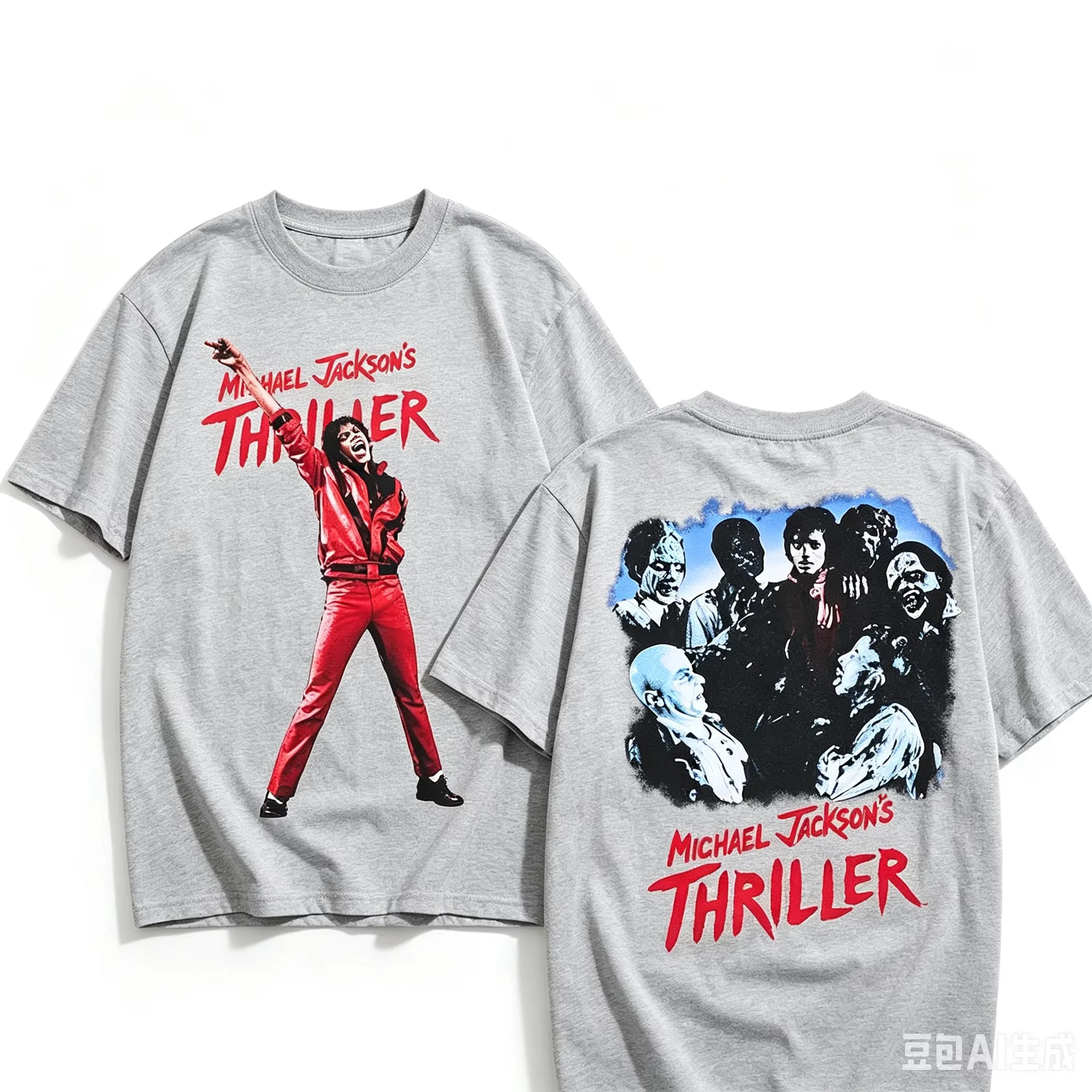 2026 new Retro double-sided musician doll pattern T-shirt - suitable for both men and women Classical style. Horror zombie print