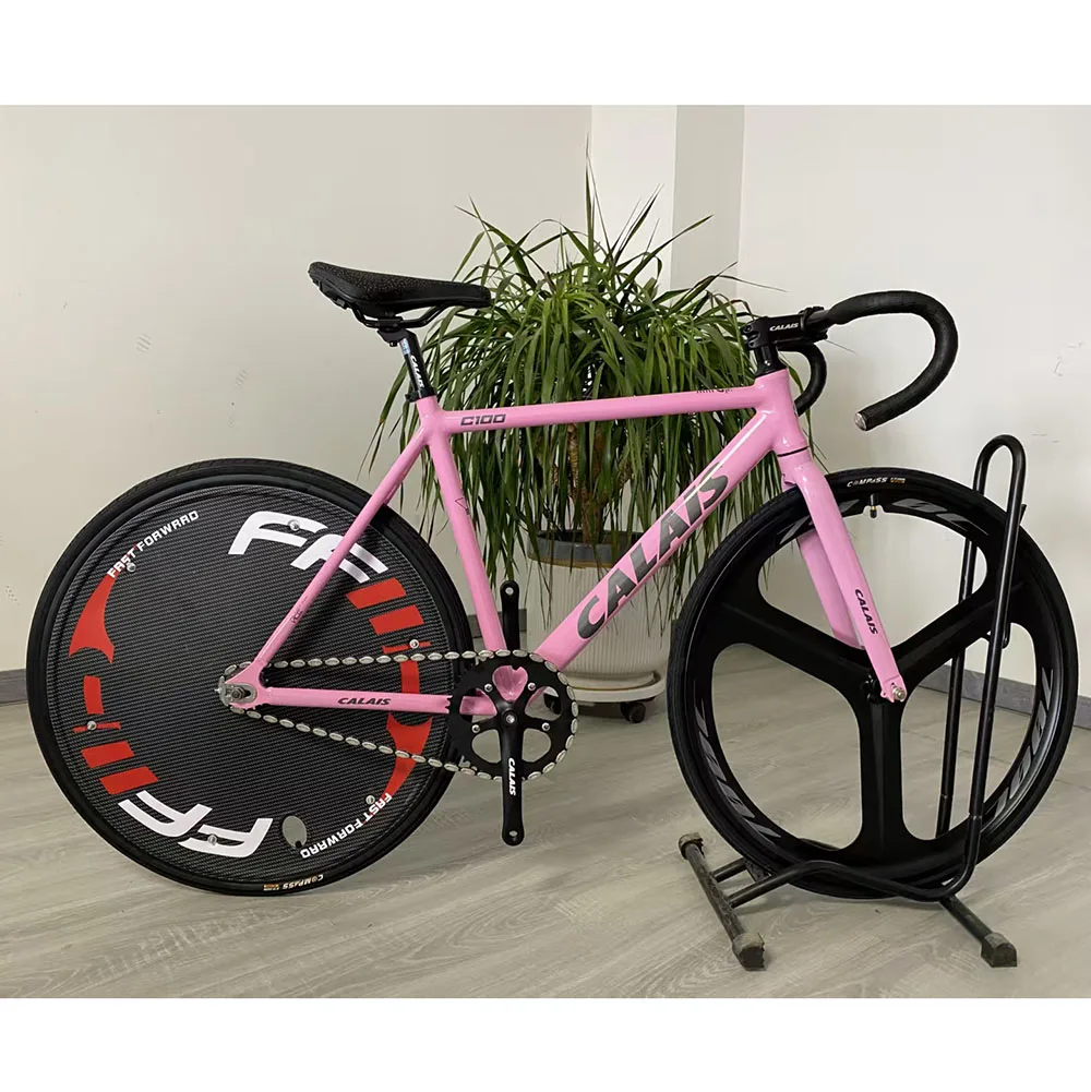 

Pink Color Ready stock fast delivery aluminum alloy frame fixed gear bike alloy frame bicycle City Bike Student Bike