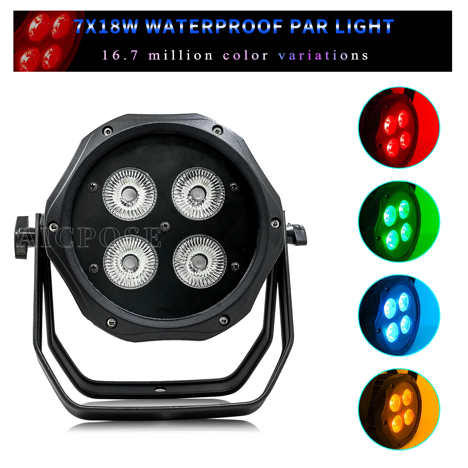 

4x18W 6 in 1 RGBWA UV LED Par Light Outdoor Stage Light IP65 Waterproof Suitable for Stage Performance DJ Disco