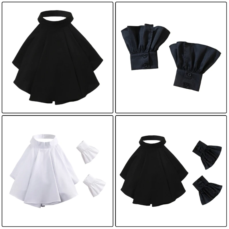 Women False Collar Drama Play Decorative Shirt Dress Collar Elegant Lapel Shawl