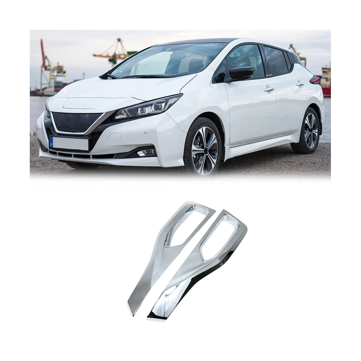 Couvercle de phare antibrouillard avant chromé pour Nissan, garniture de phare antibrouillard, cadre de décoration de lunette, cuir chevelu traité 1, 2018-2022