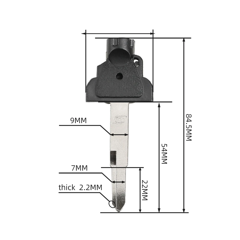 1Pcs New Blank Key Motorcycle Replace Uncut Keys For KYMCO Scooter Magnet Anti-Theft Lock CT250 300 400 Racing Kcc Acc LIKE150