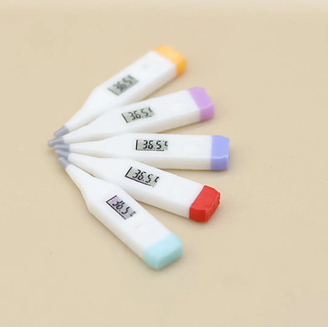 

5pcs1:12 Dollhouse Mini Thermometer Model, BJD Miniature Medical Prop, Scene Layout Decor DIY Accessory Ornament
