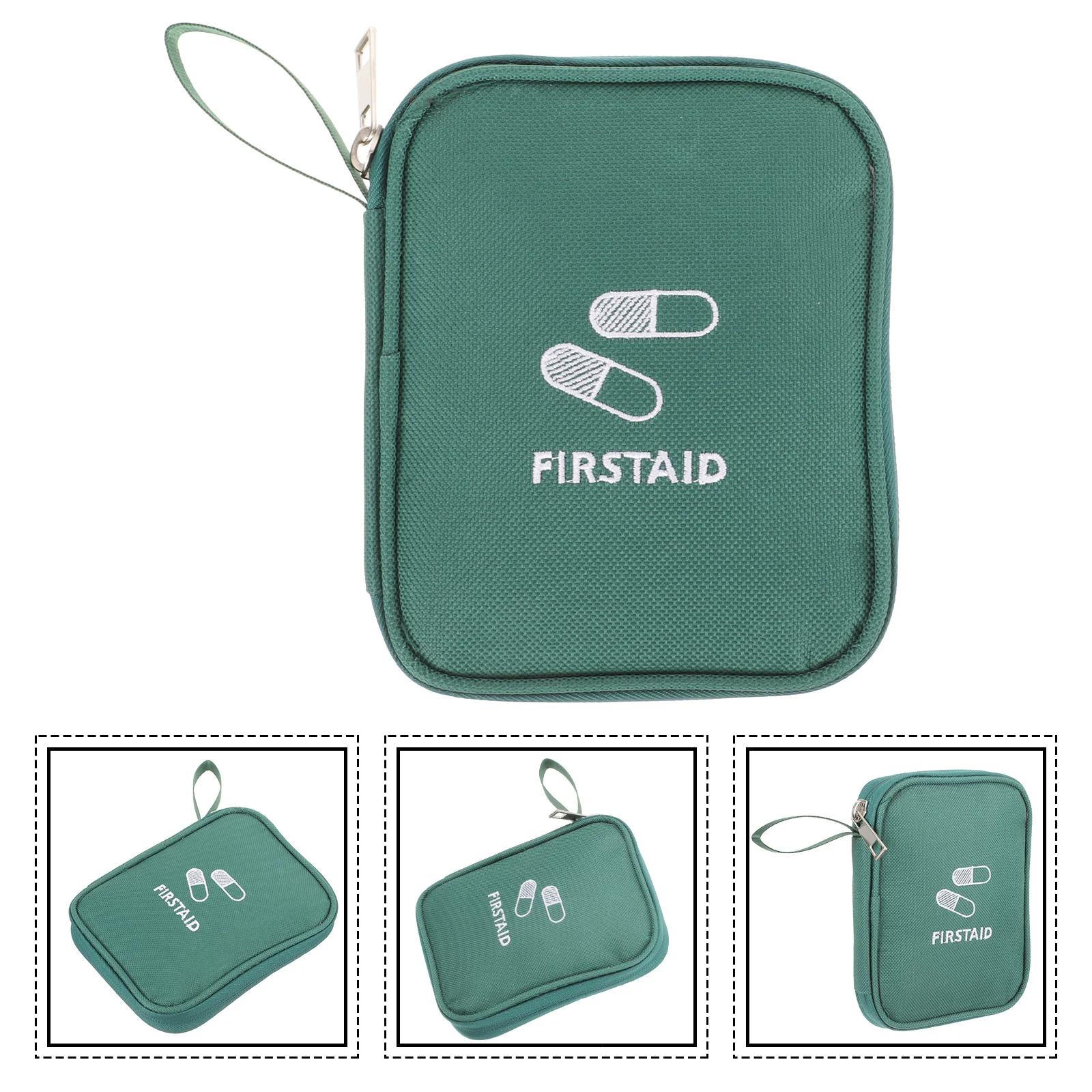 

Compact Small Medicine Bag Portable Full Zipper Travel Emergency Outdoor First Aid Storage Durable Nursing Organizer
