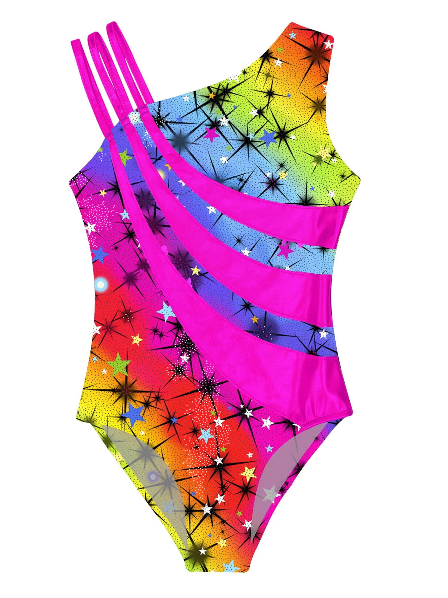 Kids Girls Gymnastics Leotards Sparkly Dance Tumbling Bodysuits Matching Shorts Outfit Athletic Unitards Biketards Activewear