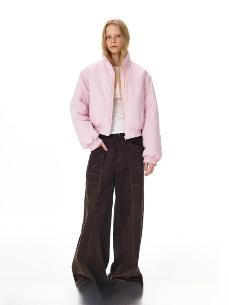 

Утепленная куртка Unwind с хлопковым наполнителем, черная, розовая, бежевая, белая, женское зимнее пальто с длинными рукавами, стандартный крой