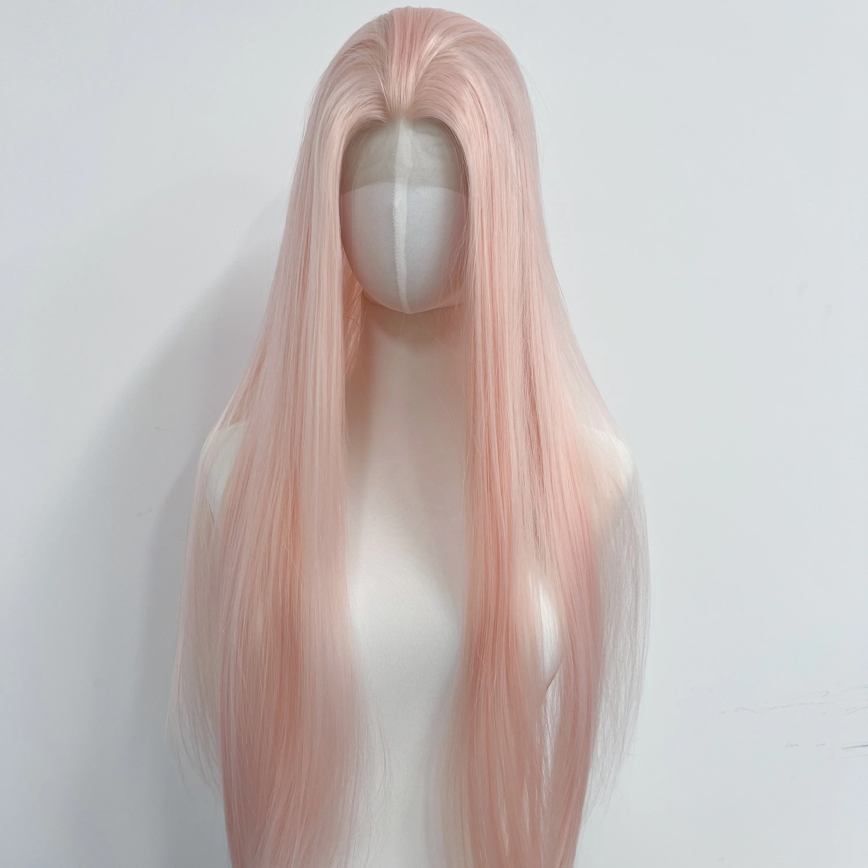 

Pink Lace Front Wig 13*4 Hand-hooked Wigs for Women High-temperature Fibers Long Straight Cosplay Natural Synthetic Lace Wigs