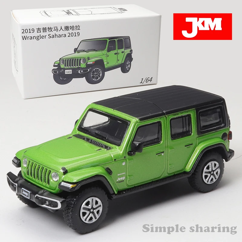 JKM1/64 Jeep Wrangler Sahara 2019 Alloy Die-casting Off-road Model Gift Toys for Boys Collect Boy Toy