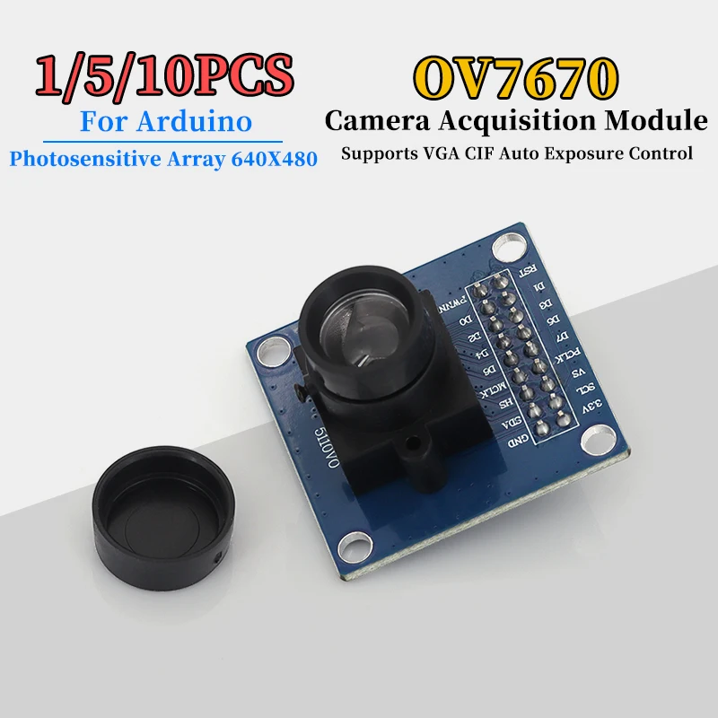 1/5/10PCS OV7670 Camera Module OV7670 Microcontroller Camera Acquisition Module for Arduino
