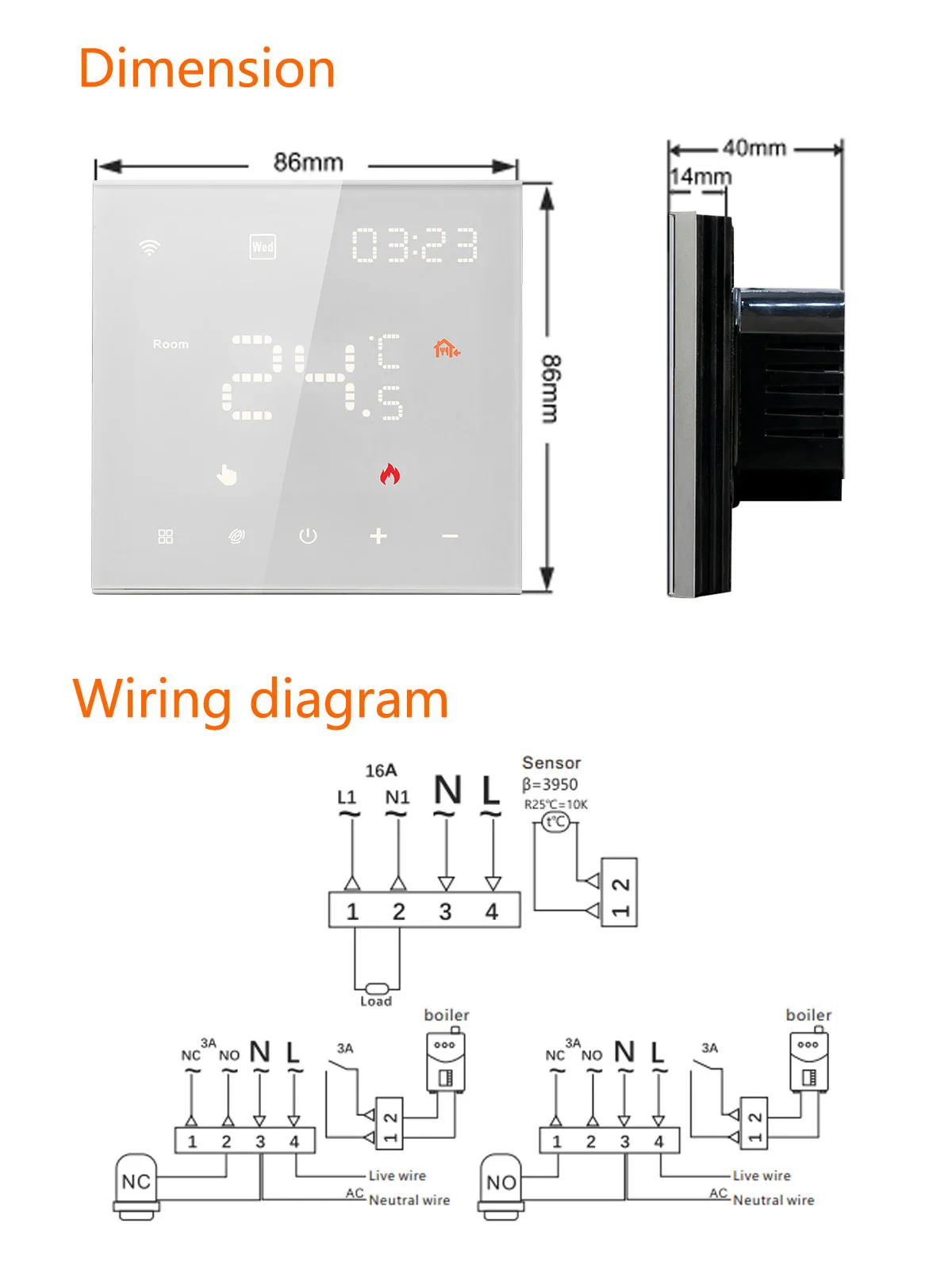 Qiumi Smart WiFi termostato regolatore di temperatura per acqua/riscaldamento a pavimento caldaia elettrica acqua/Gas