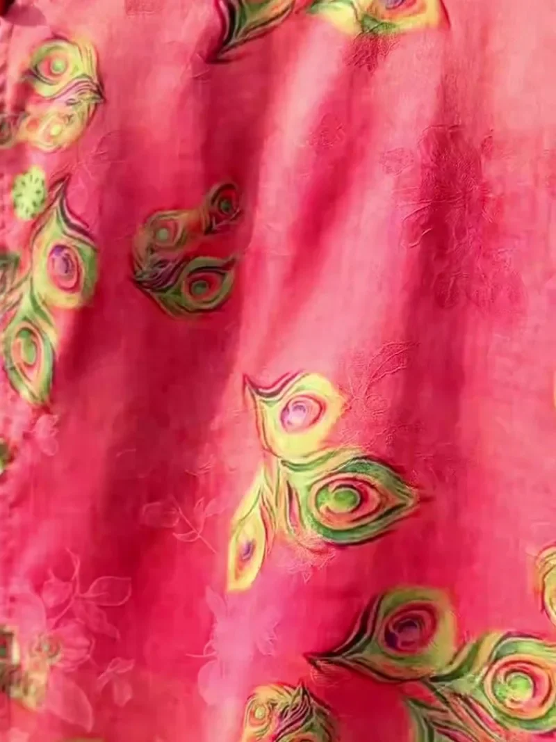 Chinese Style Women's Blouses Korean Vintage Shirts FASHION Loose Spring/Summer Clothing Printed Short Sleeves Women Tops