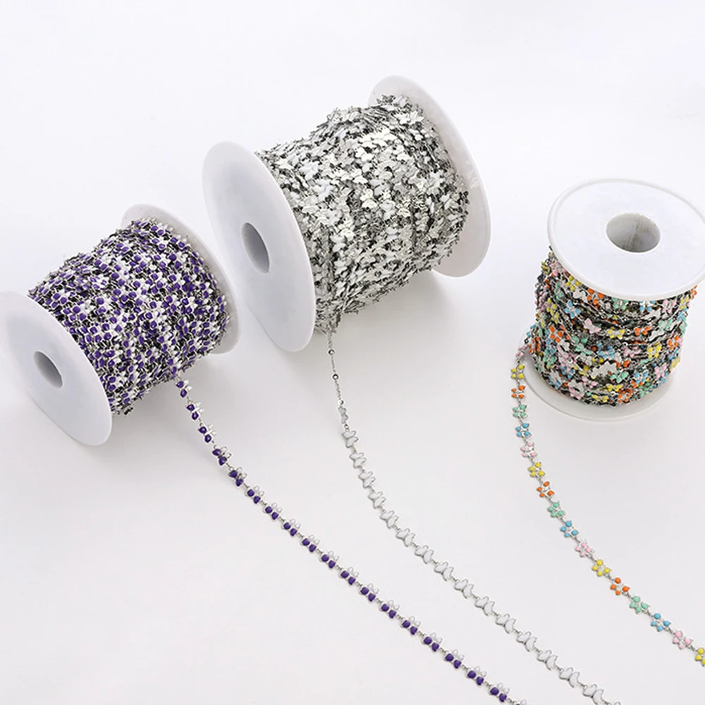 1Meter Stainless Steel Multicolour Butterfly Style Chain Drip Oil Chain DIY Necklace Bracelet Jewelry Making