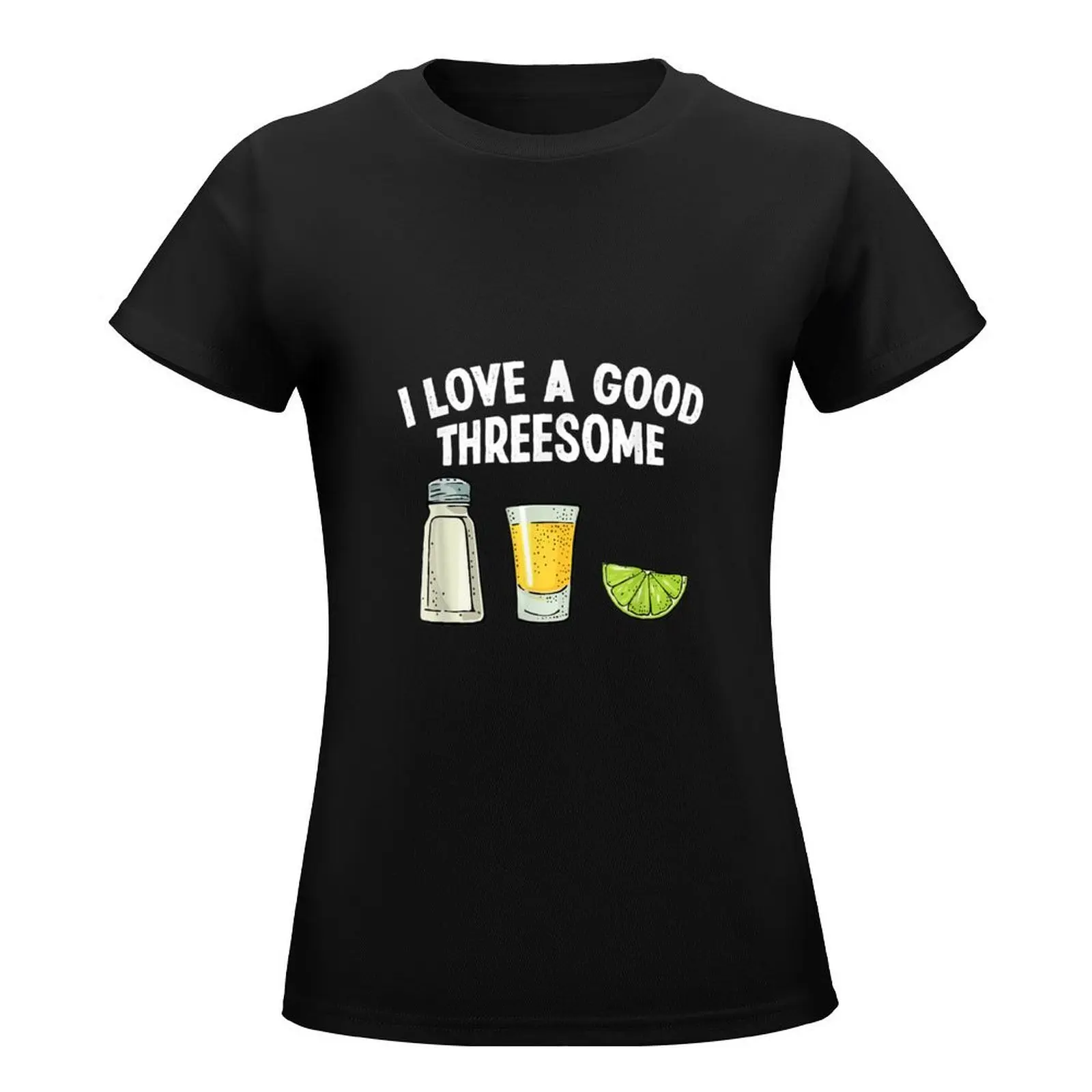 Bartender I Love A Good Threesome Drinking Bartending Barman T-Shirt vintage clothes Female clothing Womens graphic t shirts