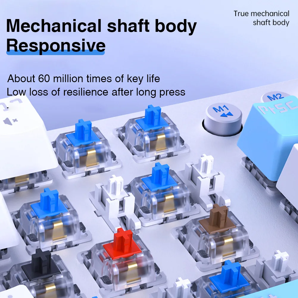 AULA 무선 기계식 게이밍 키보드, 87 키, 3 가지 모드, 2.4G, 블루투스, 유선 백라이트 키보드, 윈도우, 맥, IOS, 안드로이드용