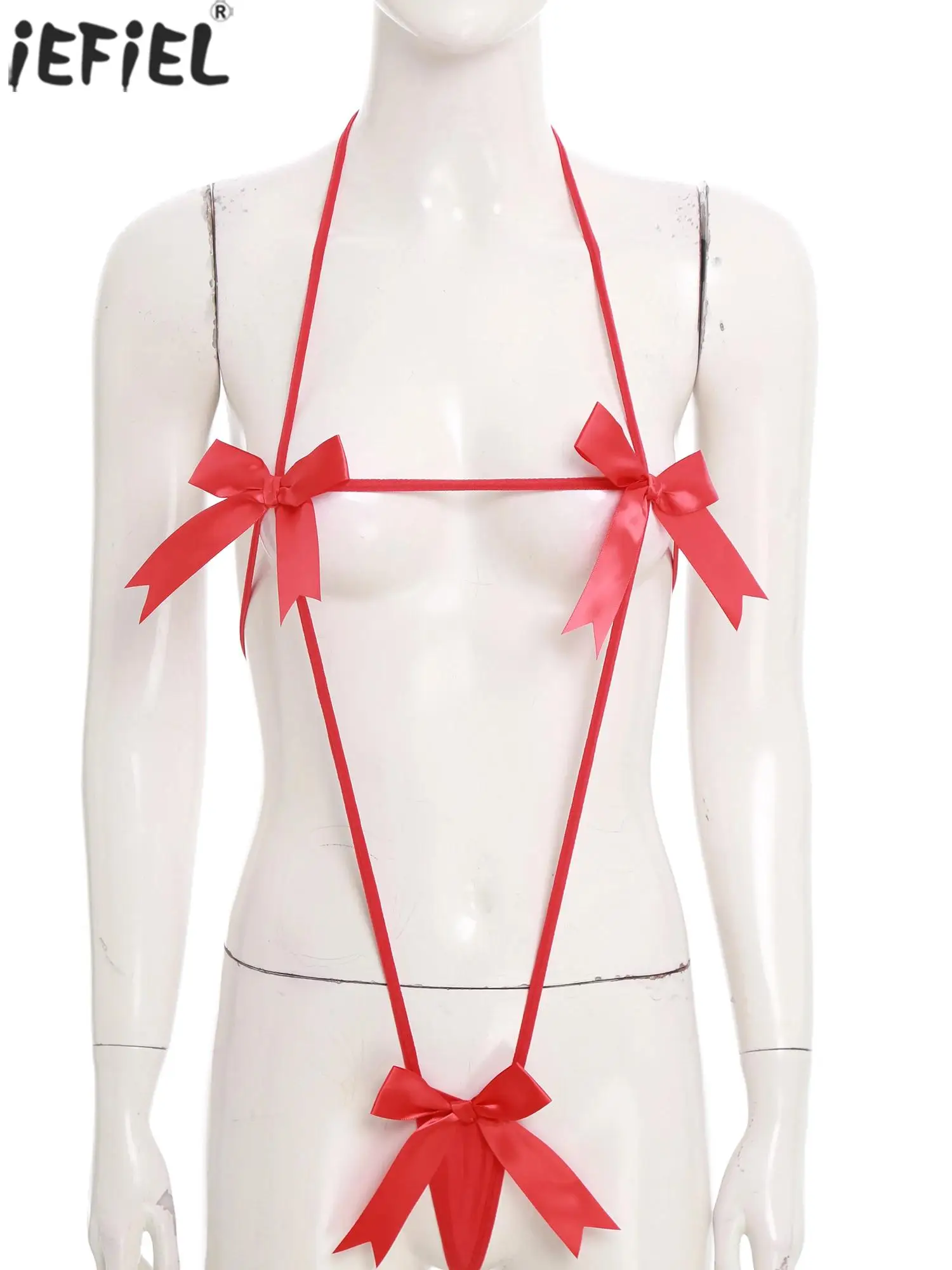 

Женское соблазнительное боди-стринги, нижнее белье с милым бантом/украшенным жемчугом, боди на бретельках, микро-бикини, ночное белье для флирта