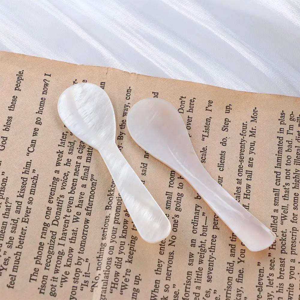 Ice Cream Mother of Pearl Conch Shell Coffee Scoop Caviar Spoons Stirring Tool Teaspoon