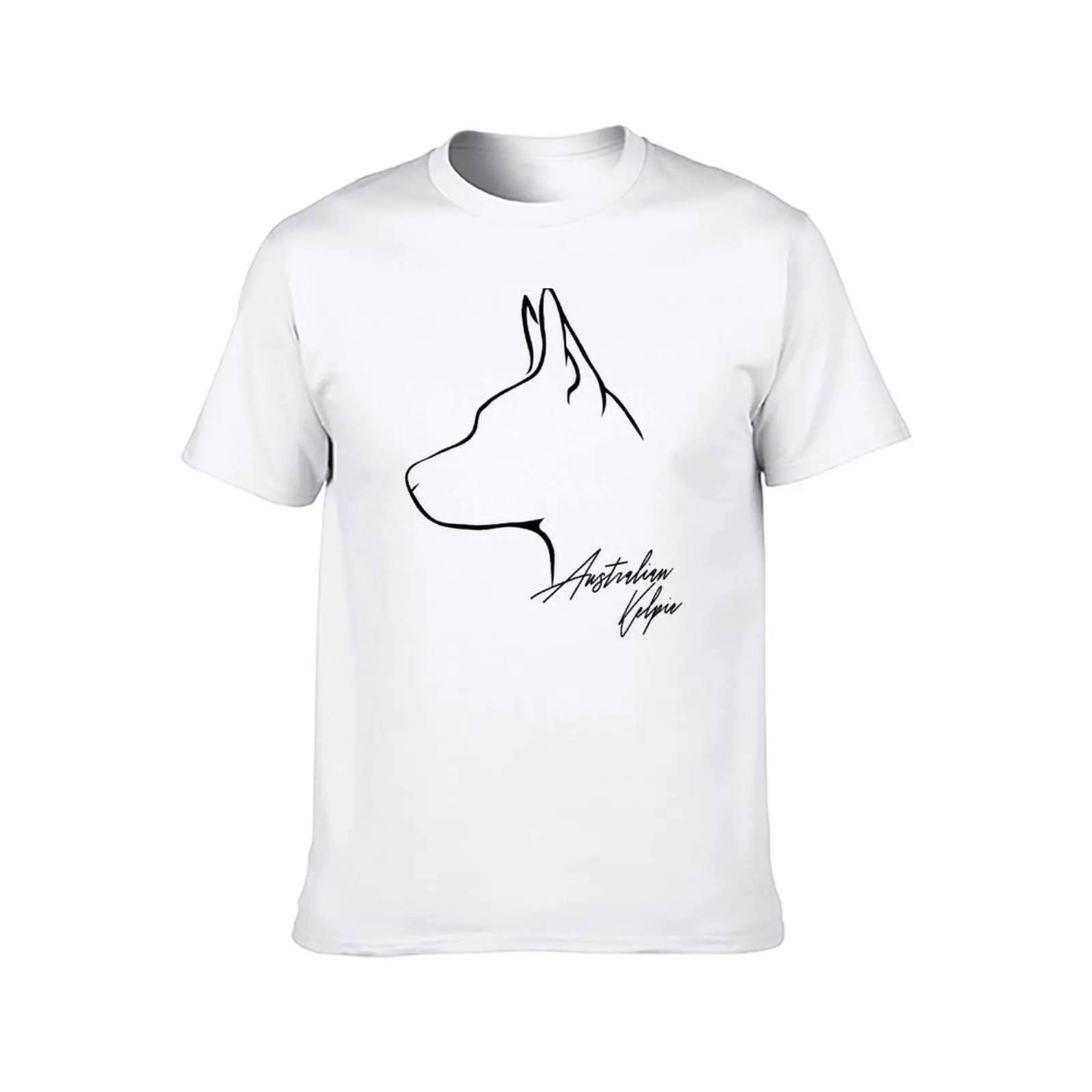 Australian Kelpie Dog Canine Profile T-Shirt man t shirts high quality luxury brand man graphic t shirt T-Shirt
