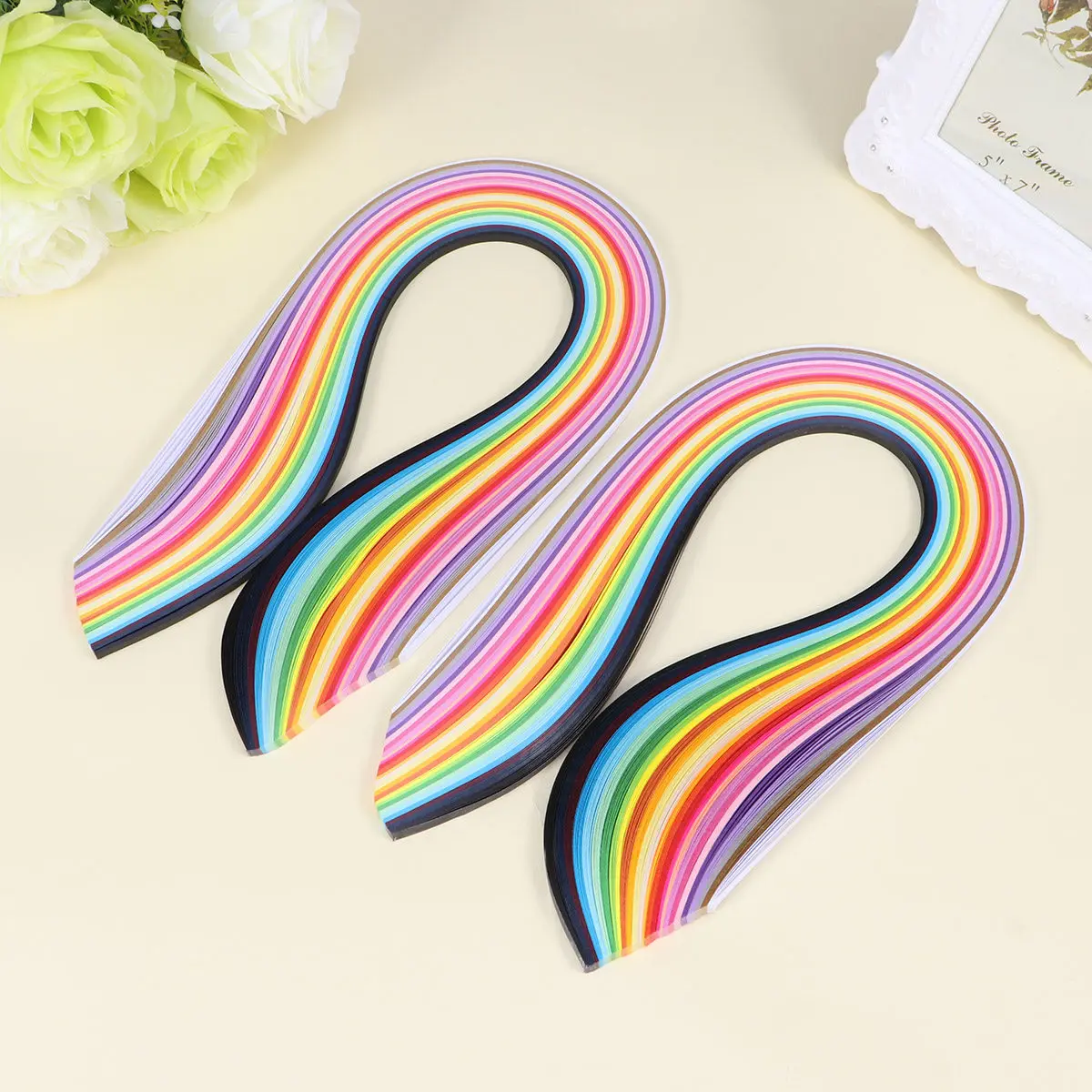 520 Strips Paper Quilling Strips Set 26 Vibrant Colors 5Mm Thick Easy to Curl Bend Shape for DIY Flowers Animals Crafts