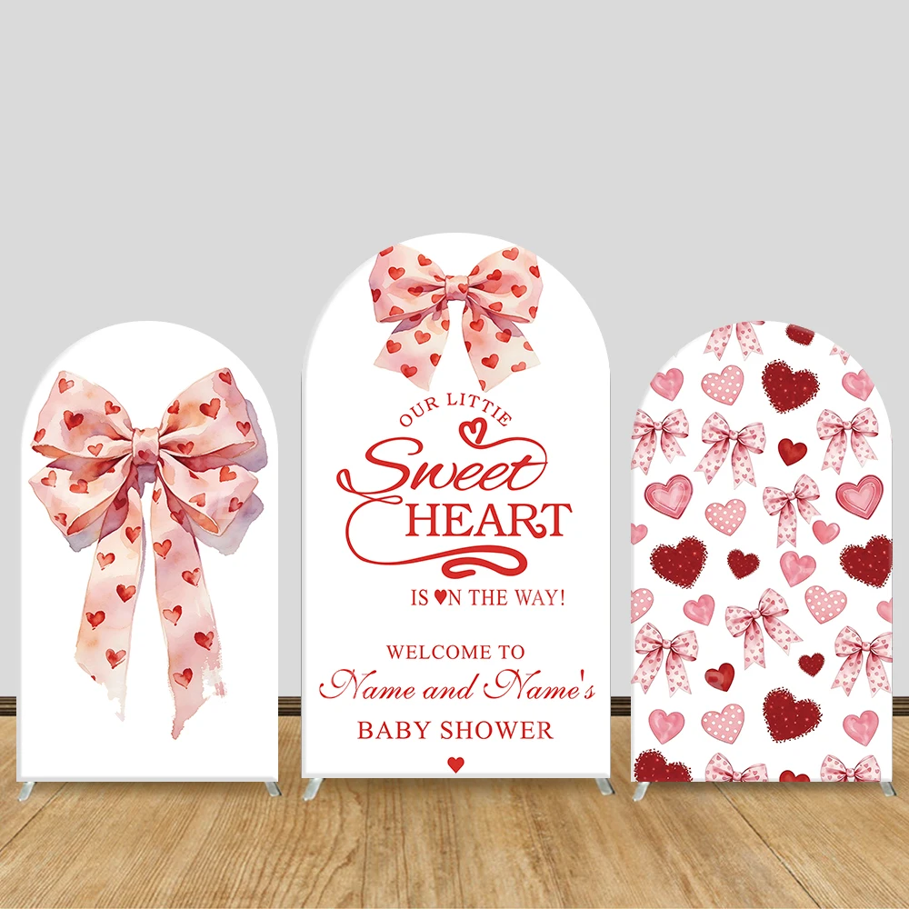 

Sweetheart Pink Aesthetic Theme Arch Backdrop Cover Watercolor Bow Cloth For Children Birthday Baby Shower Party Photo Props