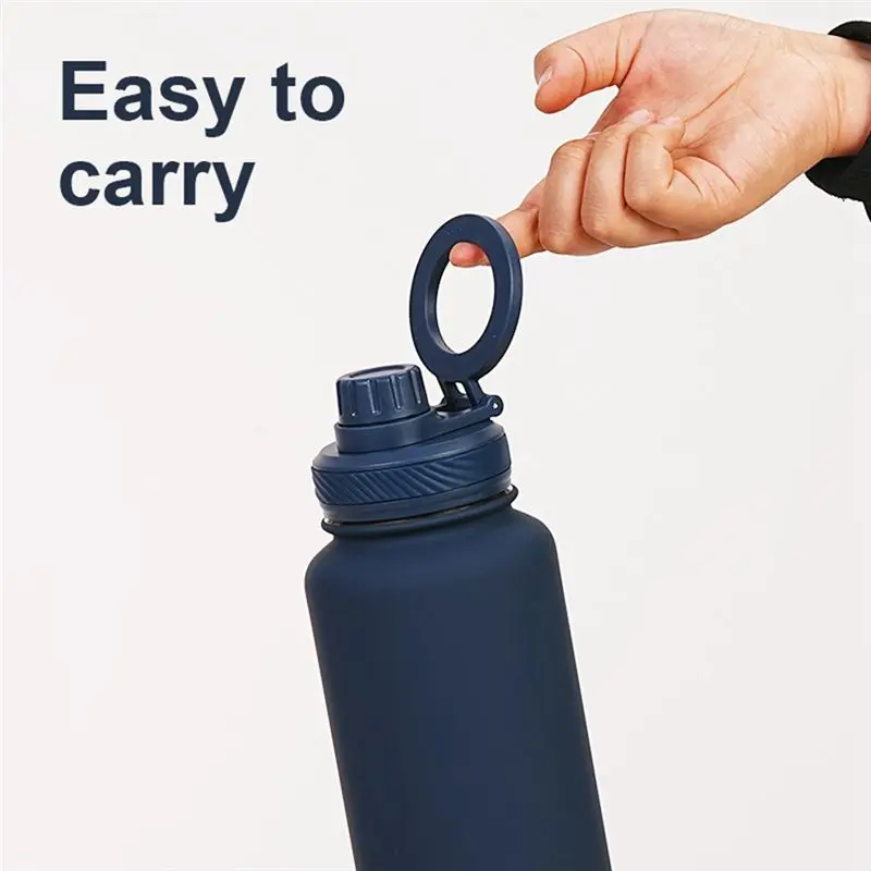AB02 1L Thermoscup Cellphone Magnetic Stand Double Stainless Steel Portable Handle Protect Insulation And Cold Water Bottle