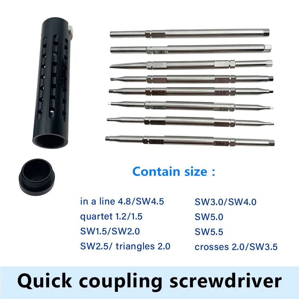 

Bone Screw Drivers Hex Screwdrivers with Quick Coupling Handle Autoclavable Orthopedic Instrument