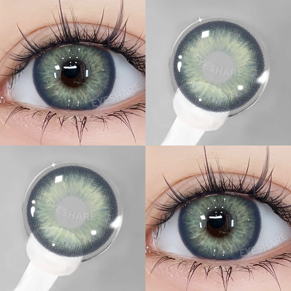 EYESHARE 1 Paar farbige Kontaktlinsen der grünen Serie für Augen, farbige Linsen, grüne Linsen, natürliche bunte Kontaktlinsen, jährliche Verwendung