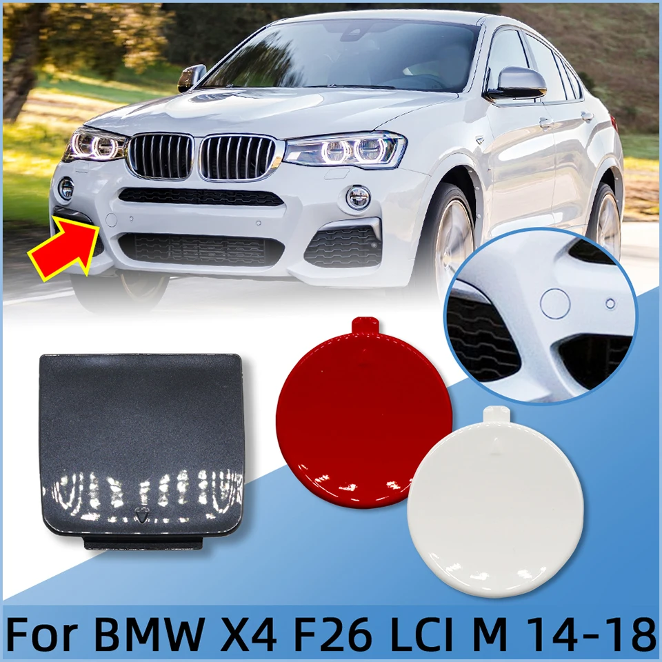 Front Rear Bumper Towing Hauling Hook Cover Cap For BMW X4 F26 LCI M-Sport 2014 2015 2016 2017 2018 #51118065883 51128066750