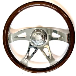 TIYPEOR New Design 450mm Truck Classic Solid Wood Car Steering Wheel