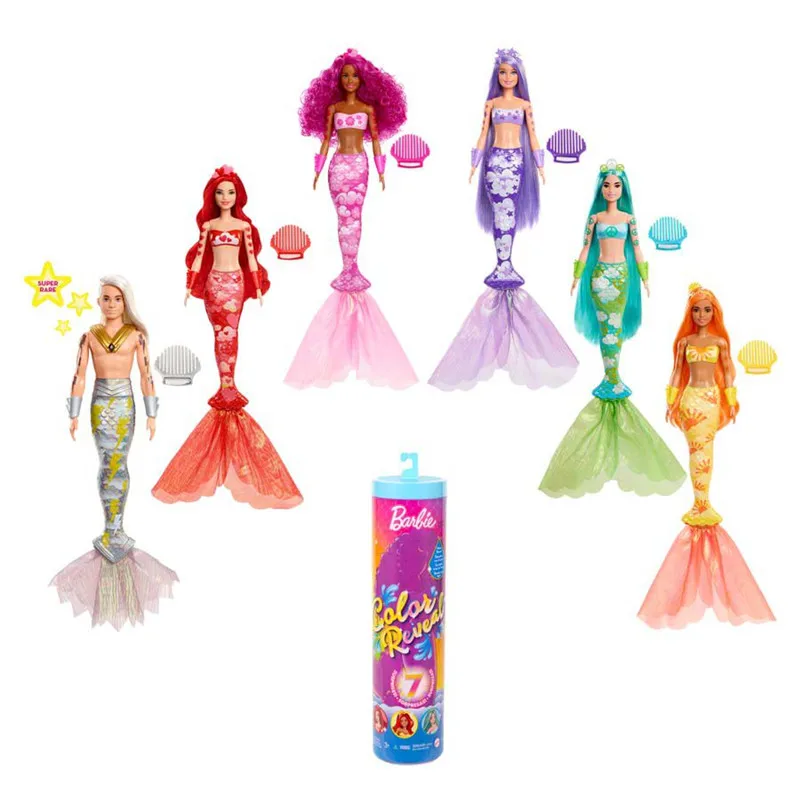 Original Barbie Dolls for Girls Mystery Box Color Change Mermaid  Mysterious Box Reveal Surprises Toys for Girls Birthday Gifts