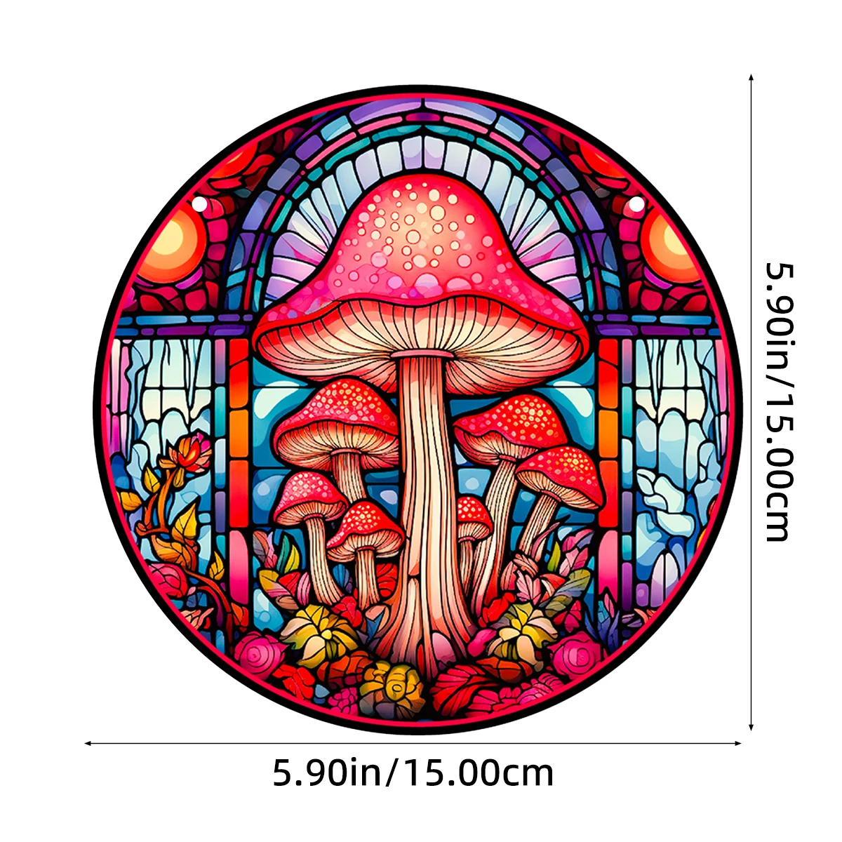 Mushroom Decor Stained Acrylic Suncatcher Painted Acrylic Panel Decor for Home Gift for Nature Plant Mushroom Lovers