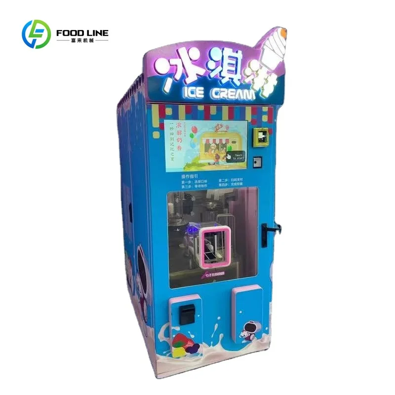 Customized Commercial Floor Standing Ice Cream Vending Machine Stainless Steel with SDK Function Hot Sale Business System
