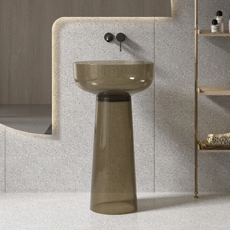 Floor-standing column basin, floor-standing washbasin, transparent washbasin, and colorful washbasin for bathrooms