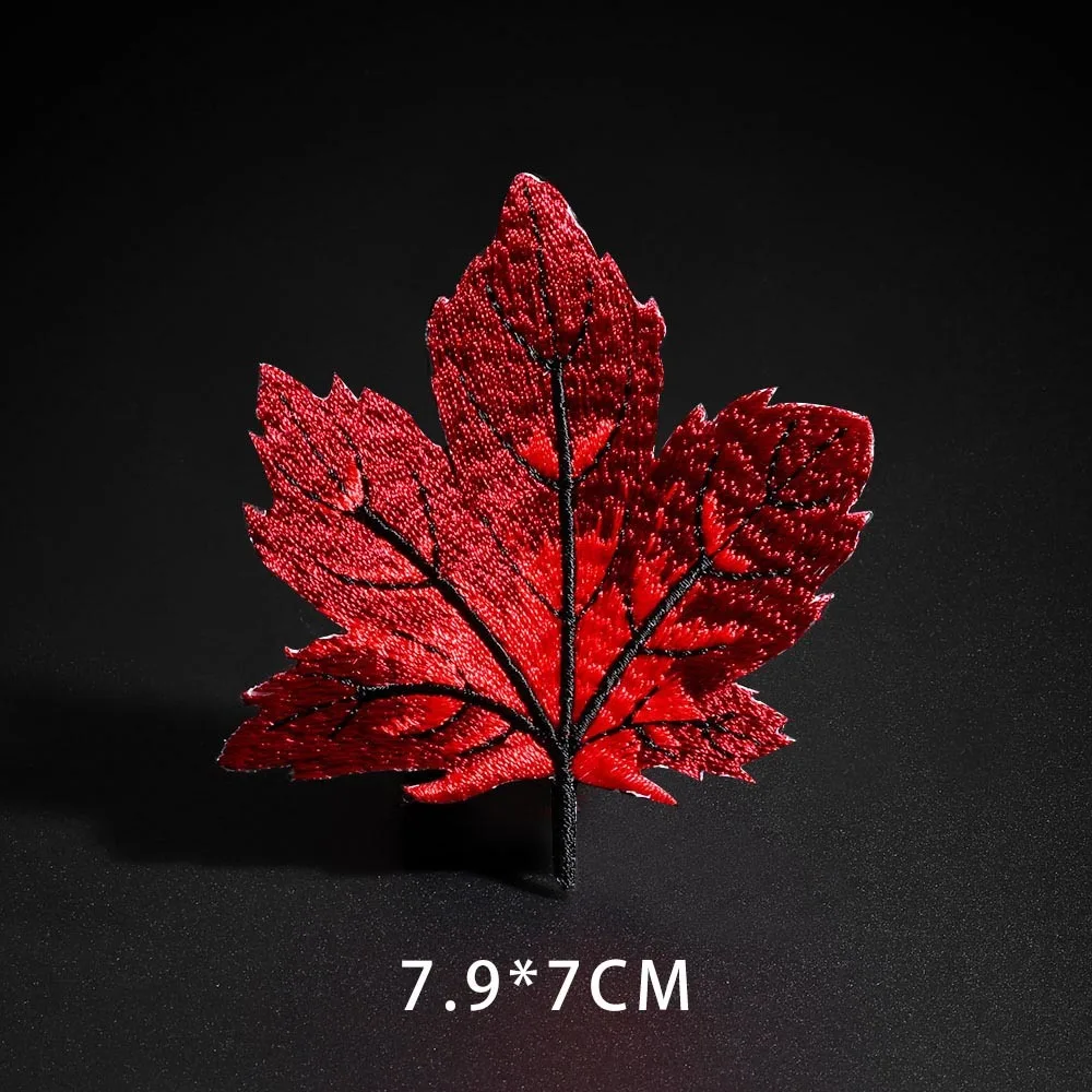 Colourful maple leaf embroidery patches DIY T-shirt coat Jeans Backpack exquisite sewing decorate Applique Stickers accessories