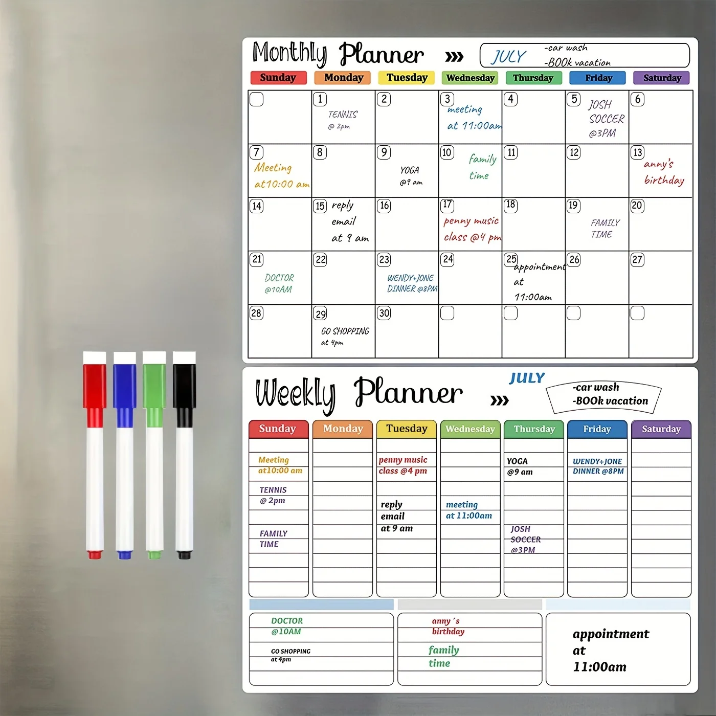 1pc Fridge Calendar Magnetic Dry Erase Calendar Whiteboard Calendar/weekly Planner For Refrigerator Planners