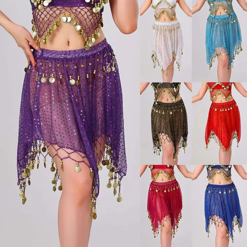 

Womens Carnival Party Skirt Irregular Hem Latin Dance Skirt Pendant Transparent Mesh Skirt Fashionable Comfortable Causual Dress