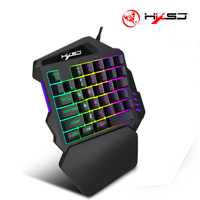 Best sale 35 Keys Film Membrane One-Hand gaming Keyboard RGB Backlight Compact mini Ultra-Portable for lol mobile phone