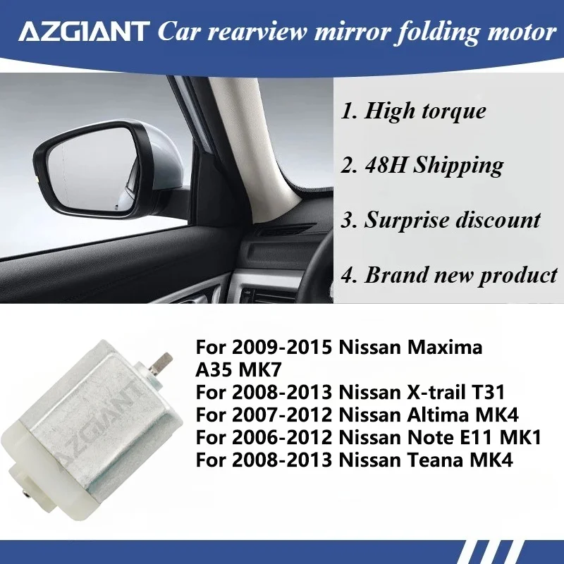 

For Nissan Bluebird Sylphy/Sentra/Maxima A35 MK7/X-trail T31/ Altima MK4 Car Exterior Folding Mirror Motor R L accessoires 12V