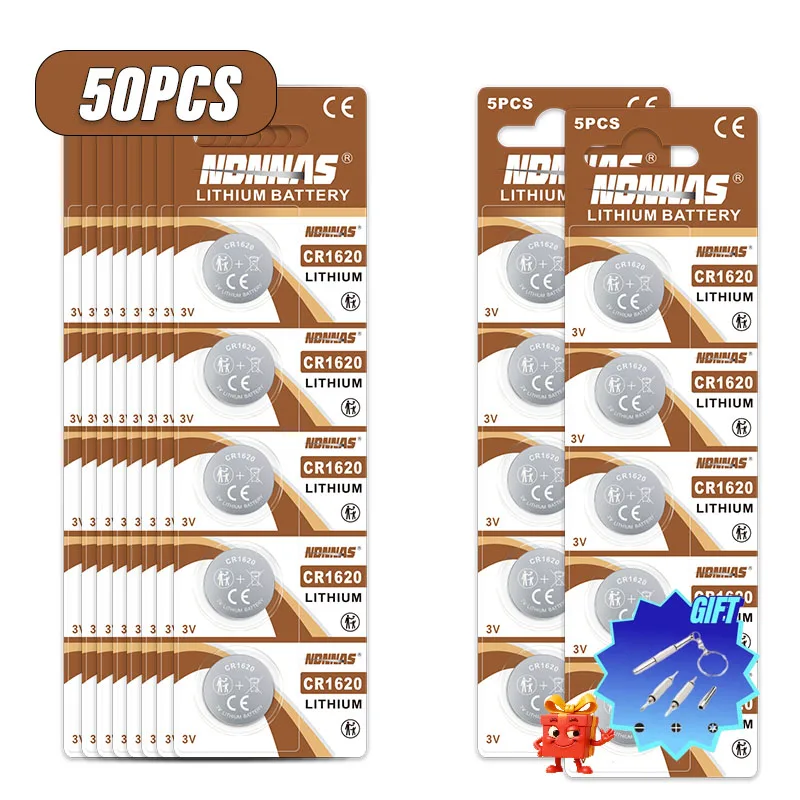 

3V CR1620 Battery CR 1620 Button Batteries Suitable for Watches, Car Audio Speakers, Scales, Shavers DL1620 BR1620 Lithium Cell