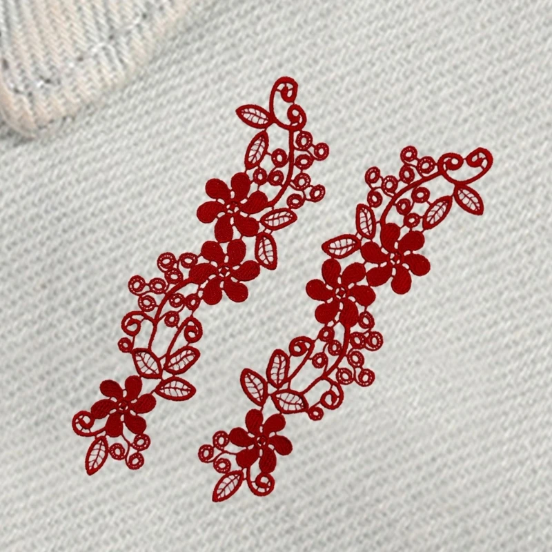 1 Pair Elegant Flower Lace Applique Bridal Wedding Embellishment Appliques for Wedding Dress Decoration