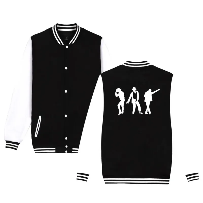 

Michael Jackson Moonwalk Silhouette Jacket Fashion Casual Men Women Clothing Baseball Uniform Moonwalk Poppin Silhouette