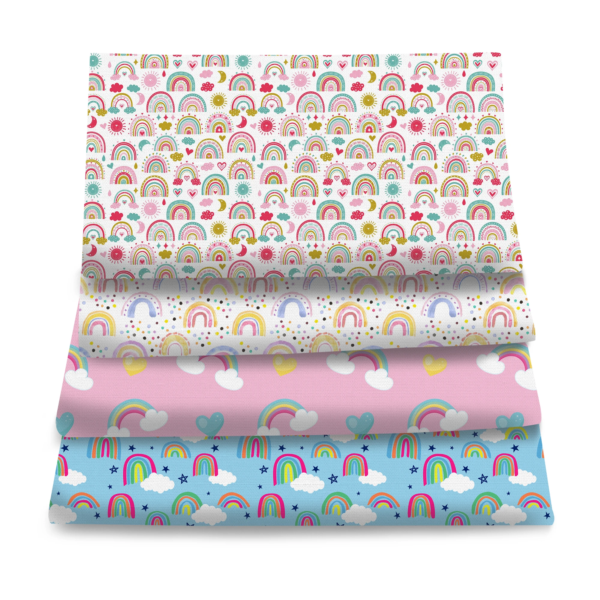 Pre-cut 4Pc/set 7.87*7.87(20x20cm) heart star moon starfish Precut Quilting Fabric Fat Quarter Fabric