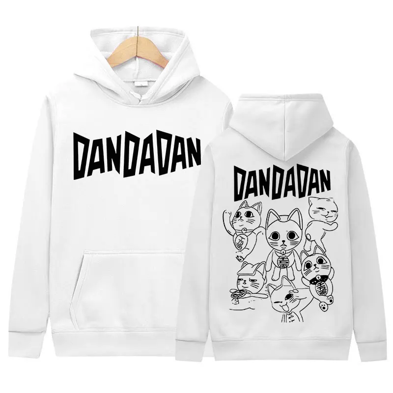 Anime giapponese Dandadan Okarun Dan Da Dan Felpa con cappuccio grafica Divertente stile gatto Uomo Donna Felpa in pile Y2K Vintage Harajuku Felpe con cappuccio