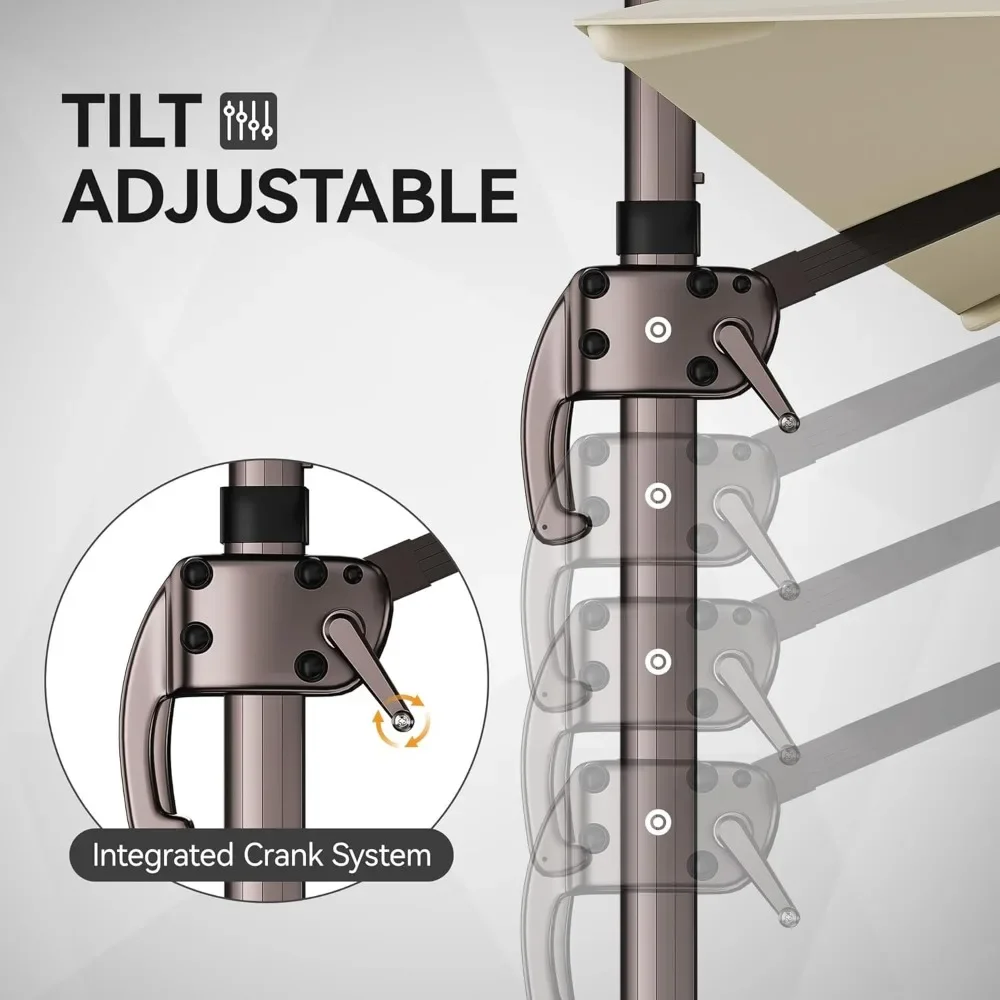 Ombrelloni da esterno a sbalzo da 9x12 piedi, grande ombrellone rettangolare, ombrellone offset in alluminio resistente a doppia parte superiore