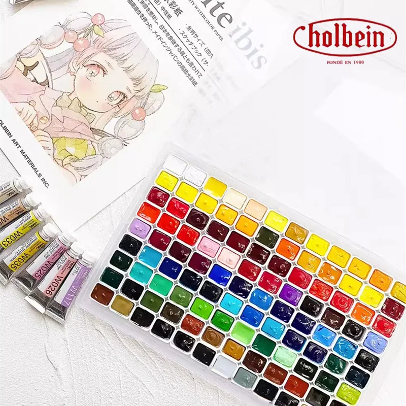 

Holbein Watercolor Paint Set Mini 1ml Handmand Sample 24/48/108 Colors Original Water Color for Painting Art Suppliers