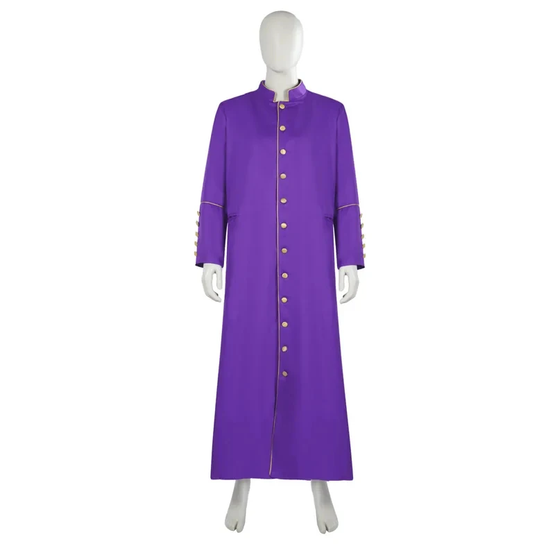 

KKL3Halloween Role Play Men's Clergy Cassock Church Minister Robe Vestment for Pastor k15[[