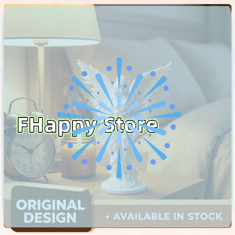 [MA]3D Printing White Angel Statue With Exquisite Carved Wings And Elegant Design For Bedroom Nightstand Living Room Home Decor